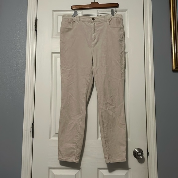 Loft khaki corduroy high waist skinny pants size 32/14 - Picture 1 of 2